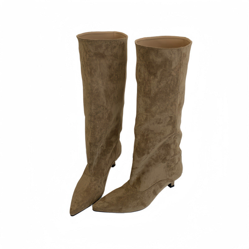 Simple Temperament Low High Leg Comfortable Boots