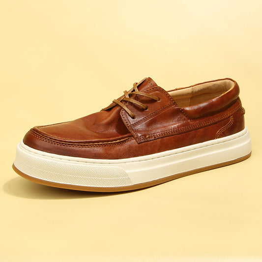 Men's Horse Washed-out Vintage Genuine Fashion Trendy Men's Board Shoes