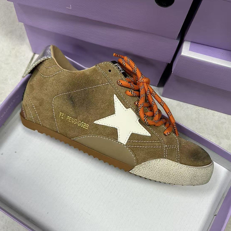 Women's Dirty Color Matching Mandarin Duck Belt Korean Retro German Training Women's Sports Shoes