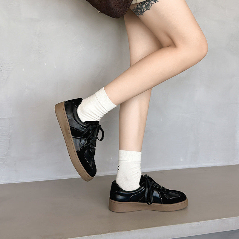 Women's Genuine German Training Height Increasing Lightweight Platform Retro Minority Women's Casual Shoes