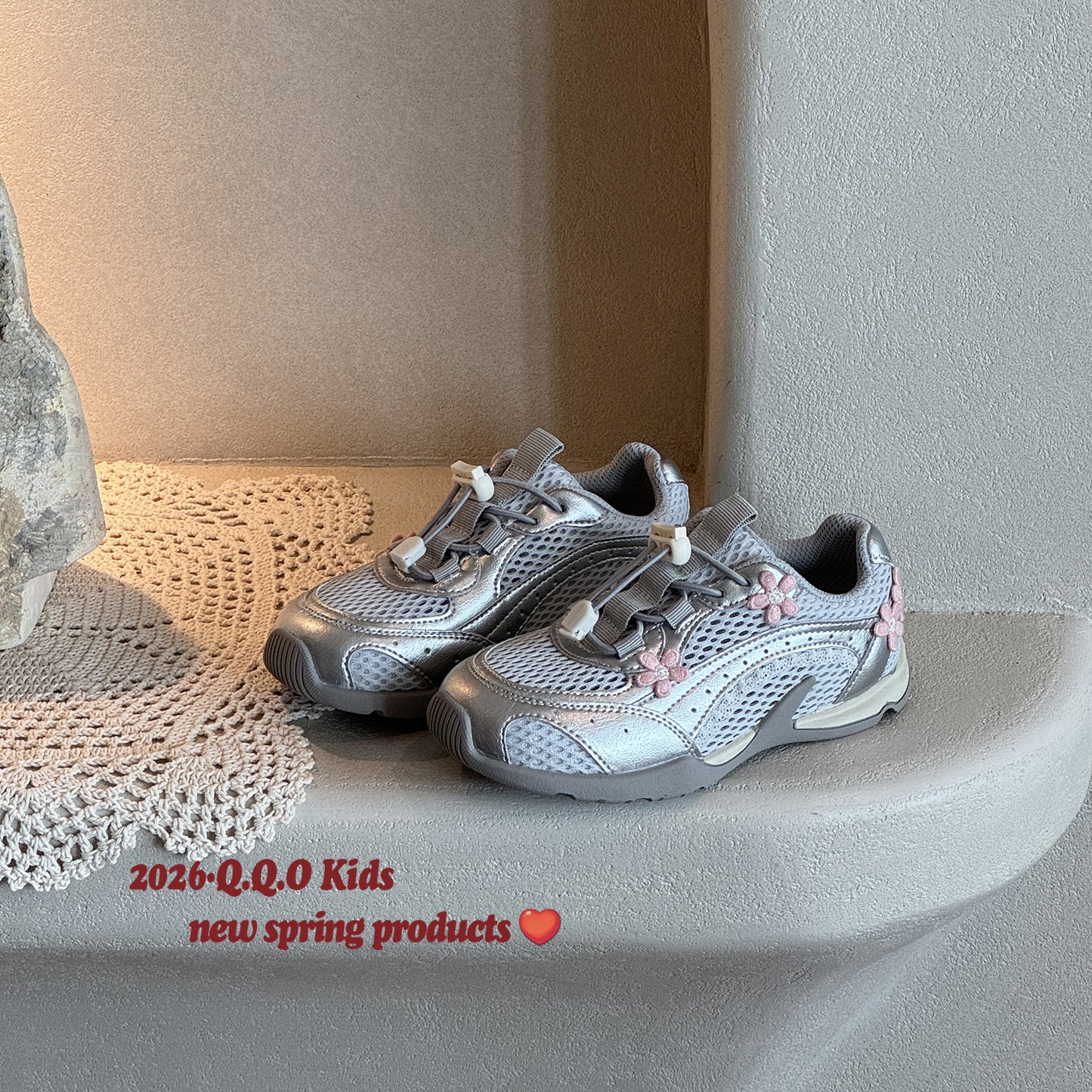 Children's Summer Single Mesh Korean Three-dimensional Flower Children's Sports Shoes