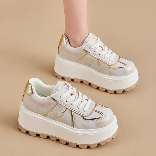 German Training Spring Soft Back Thick Height Increasing Fashion Women's Casual Shoes