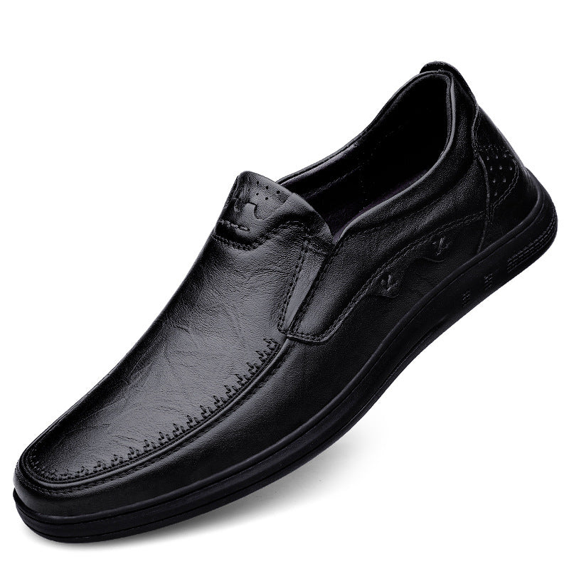 Men's Slip-on Top Layer Cowhide Soft Bottom Men's Casual Leather Shoes
