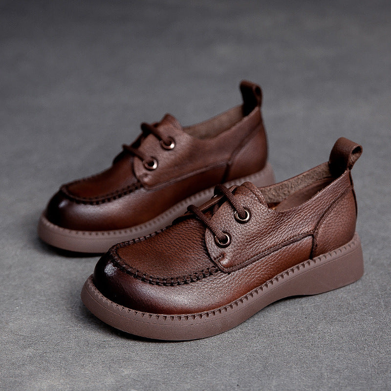 Women's Style Round Head Brush Color First Casual Shoes