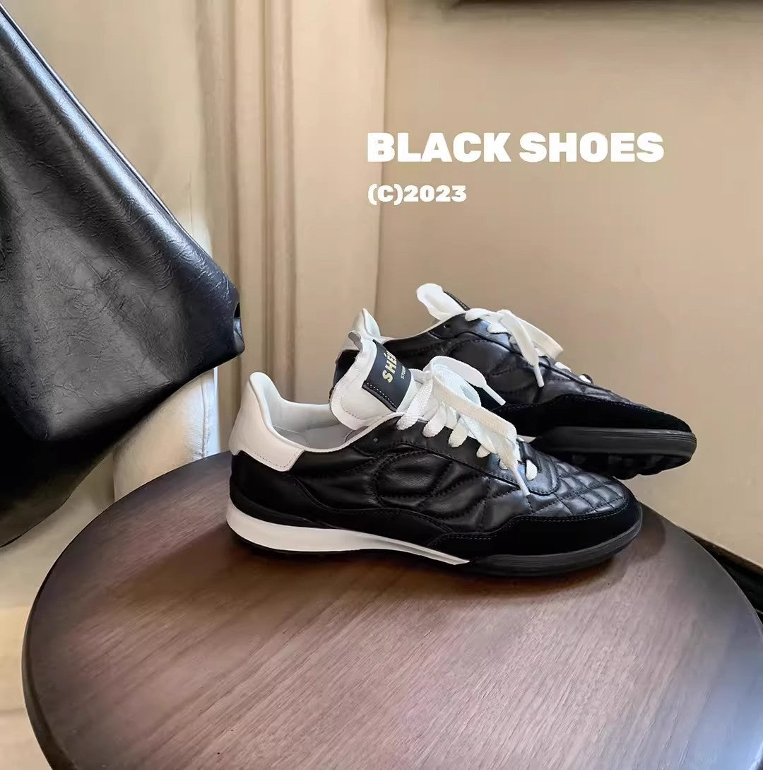 Women's Heavy Color Classic Style Cowhide Rhombus Platform Women's Sports Shoes
