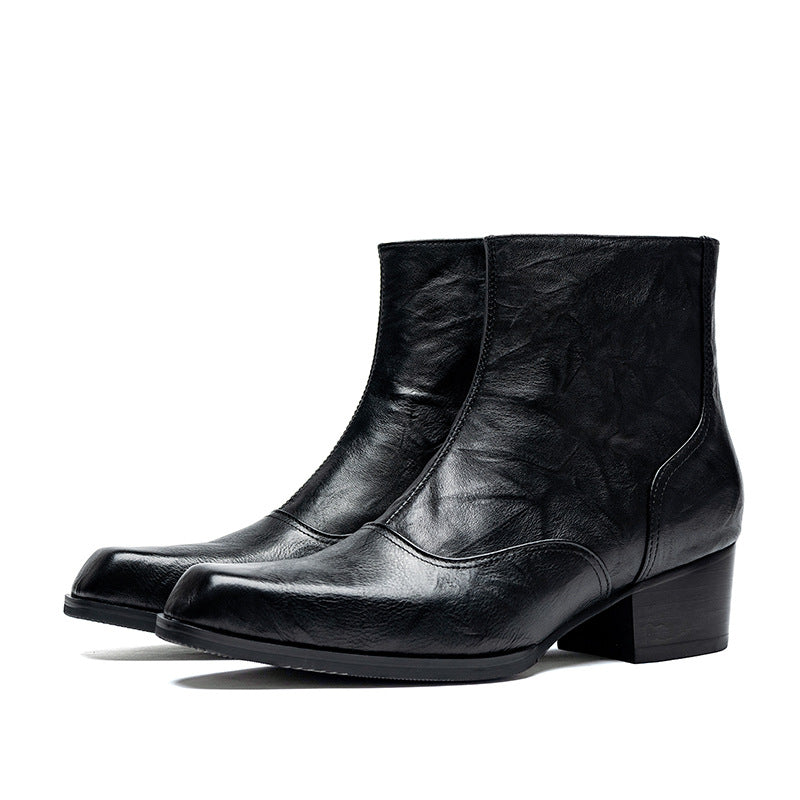 Men's Toe High Height Increasing British Side Boots