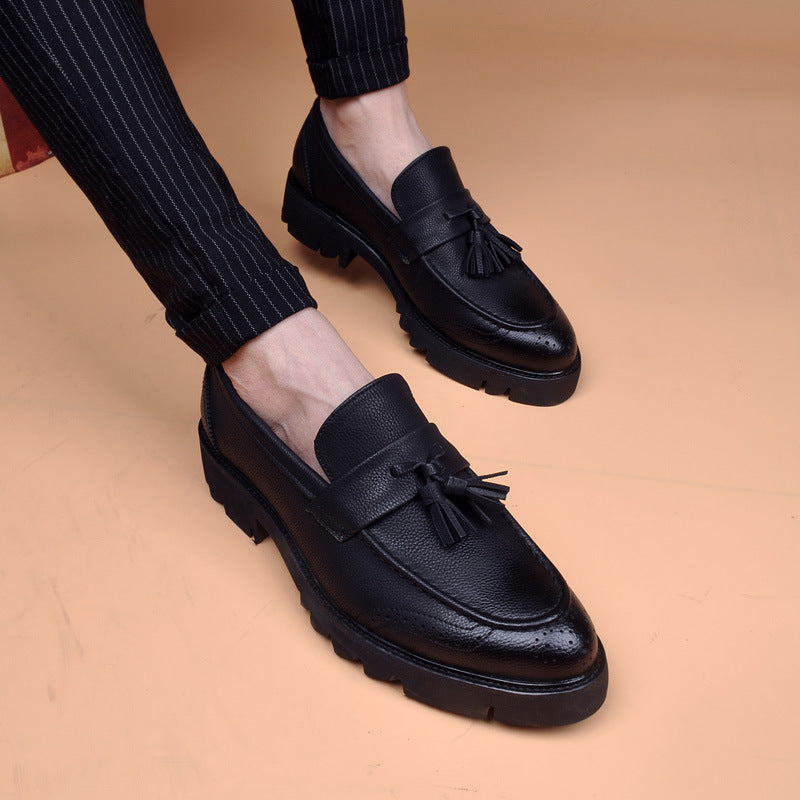 Men's Platform Height Increasing Insole Trendy Korean Men's Business Leather Shoes