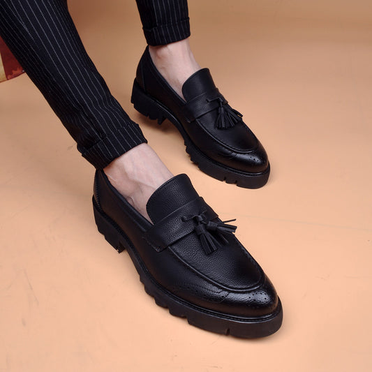 Men's Platform Height Increasing Insole Trendy Korean Men's Business Leather Shoes