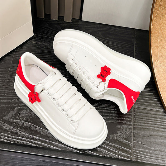 Women's Genuine Mcqueen For Autumn Invisible Elevated Platform Board Casual Shoes