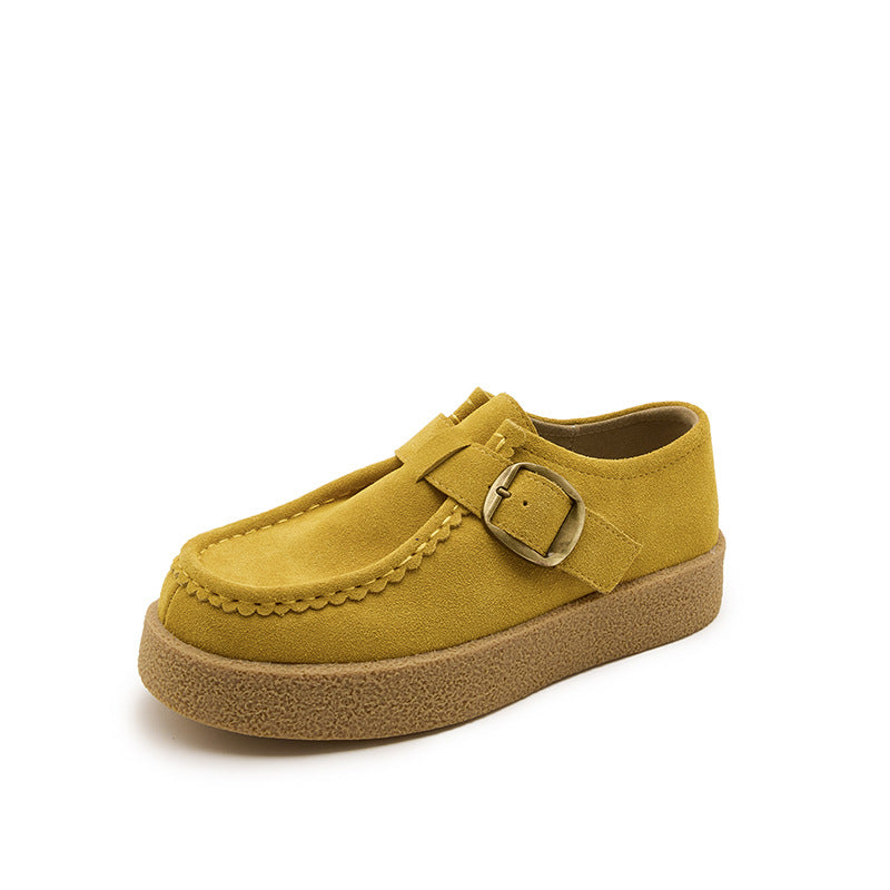 Frosted Thick Bottom Yellow Blue Kangaroo Female Wedge Platform Belt Women's Casual Shoes