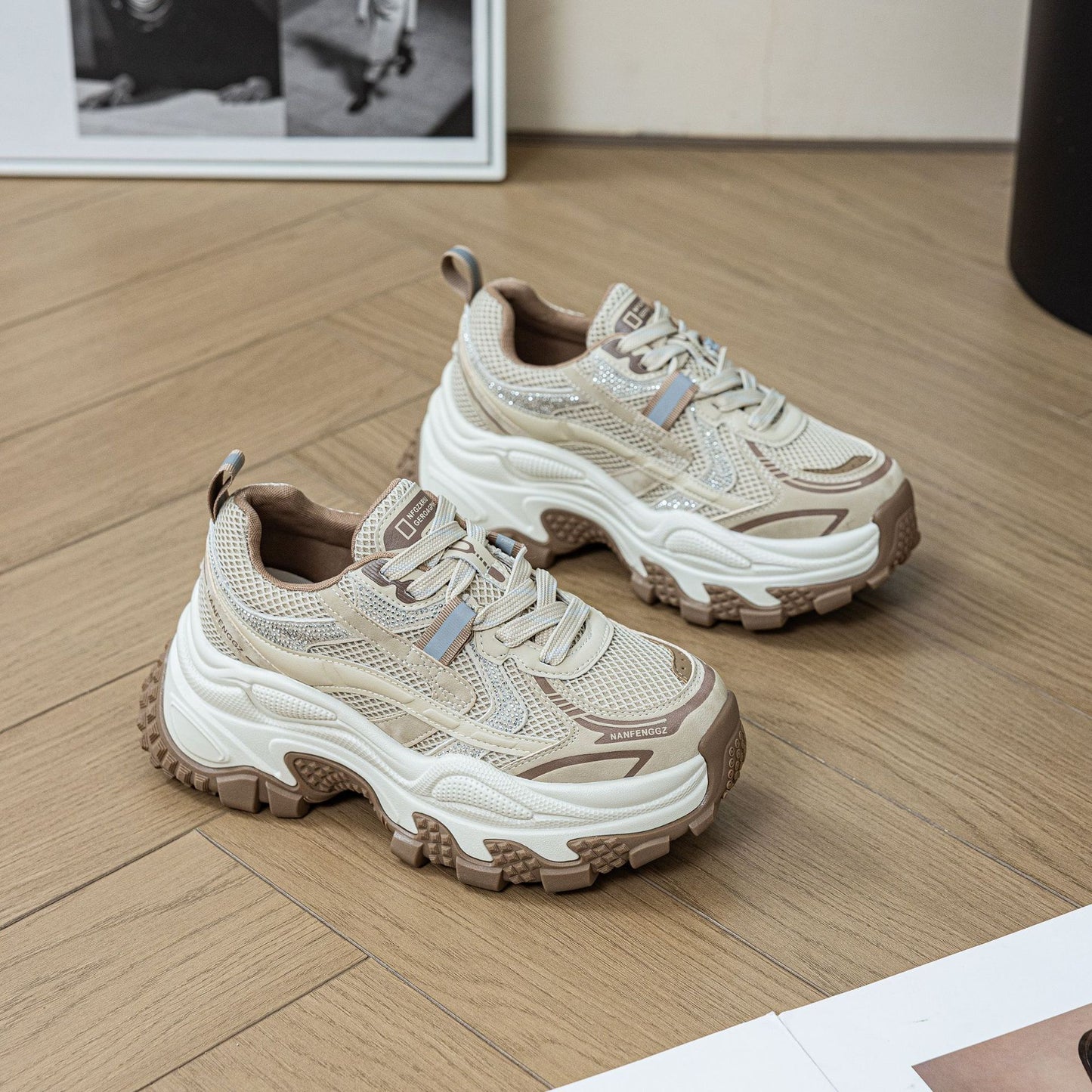 Women's Thick Bottom Heightened Daddy Color Matching Women's Casual Shoes