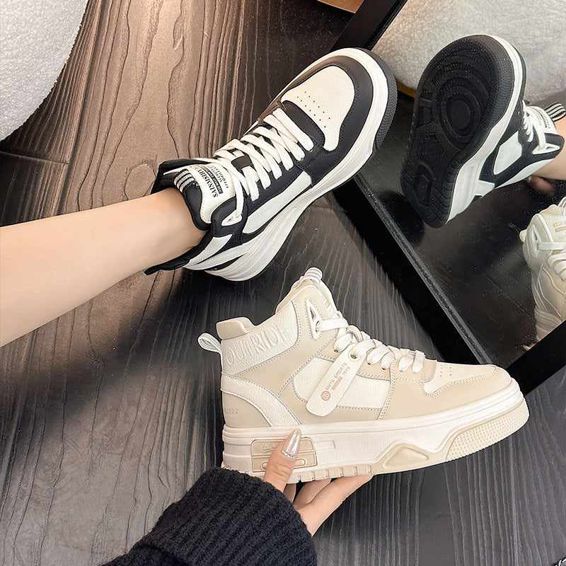 Women's Top White Korean Genuine Thick-soled Fleece-lined Thermal Women's Casual Shoes