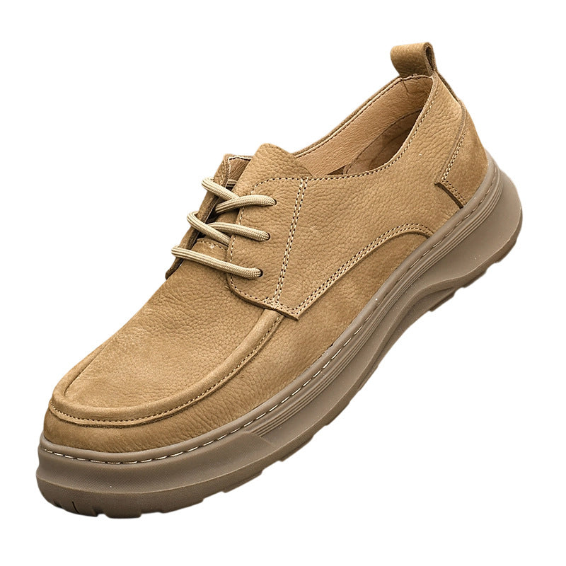 Men's First Layer Cowhide Business Platform British Trend Soft Men's Casual Leather Shoes