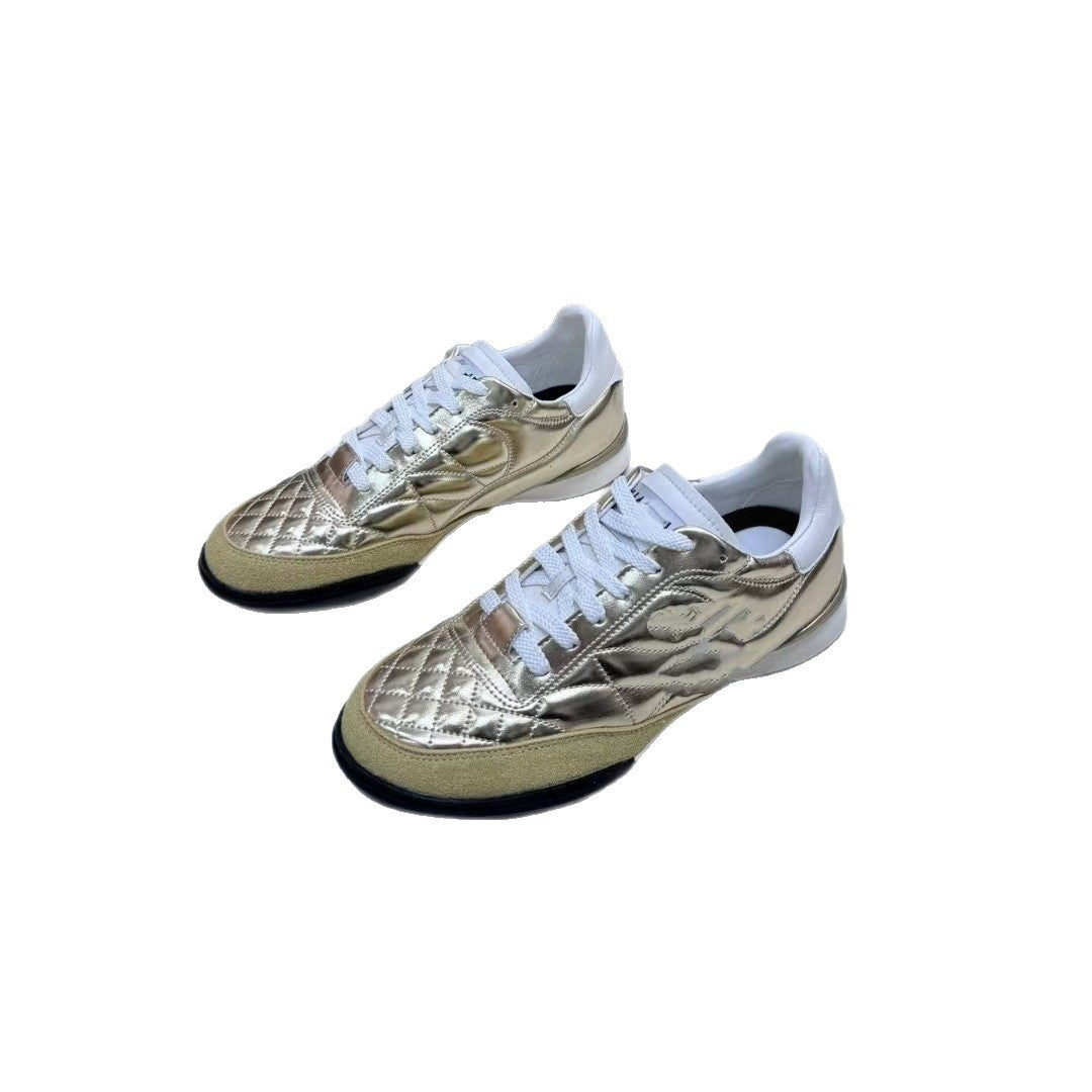 Women's & Men's German Training Classic Style Rhombus Fashionable White Women's Sports Shoes