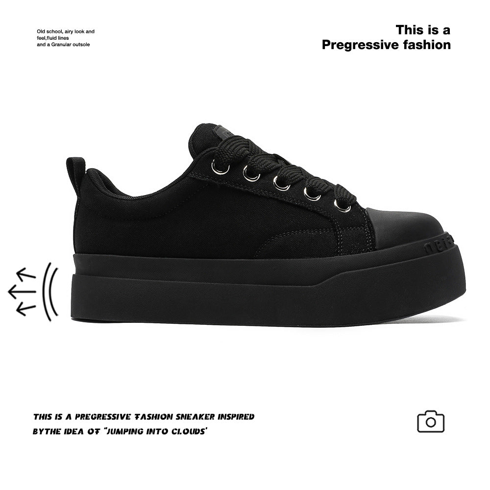 Women's & Men's Big Head Black White Niche Platform Men's Casual Shoes
