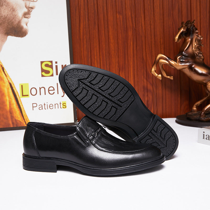 Men's Fashion Genuine Embossed Slip-on Wear Low Men's Business Leather Shoes