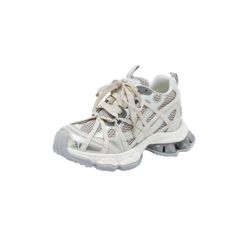 Women's Insole Dad Spring Mesh Surface Thick Sole Lightweight Women's Sports Shoes