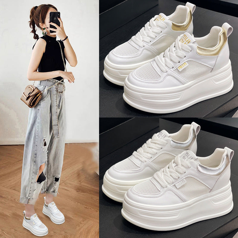 Women's Height Increasing Insole Breathable White For Platform Board Sneakers