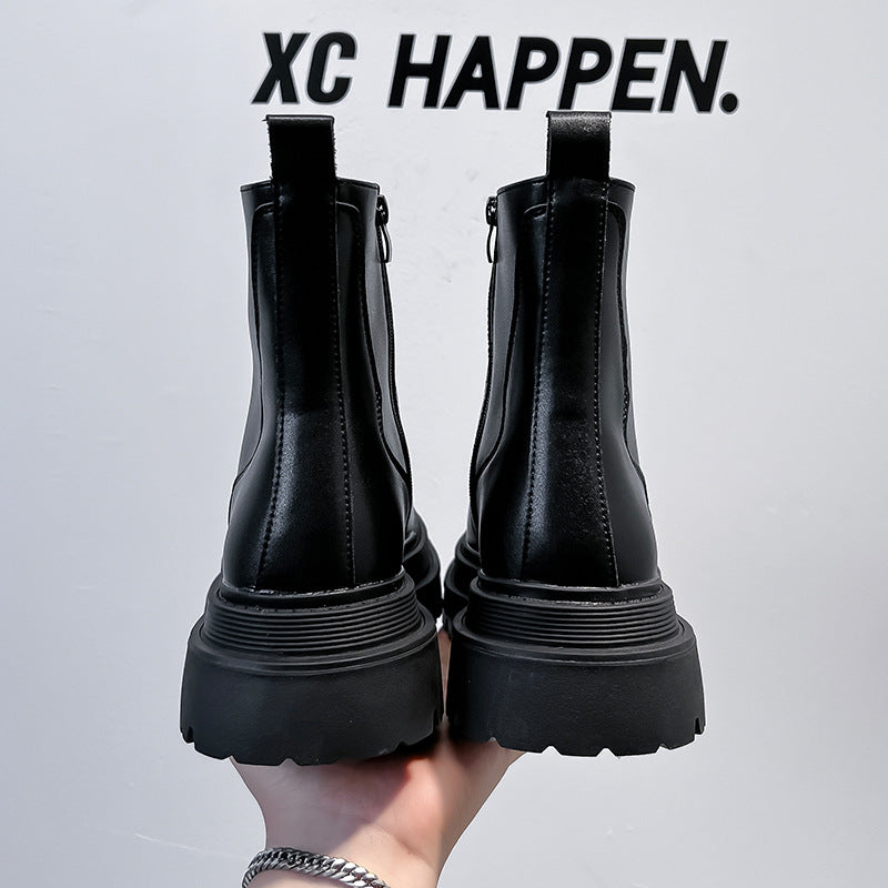 Men's Platform Ankle Thickened Motorcycle Sleeve Knight Boots