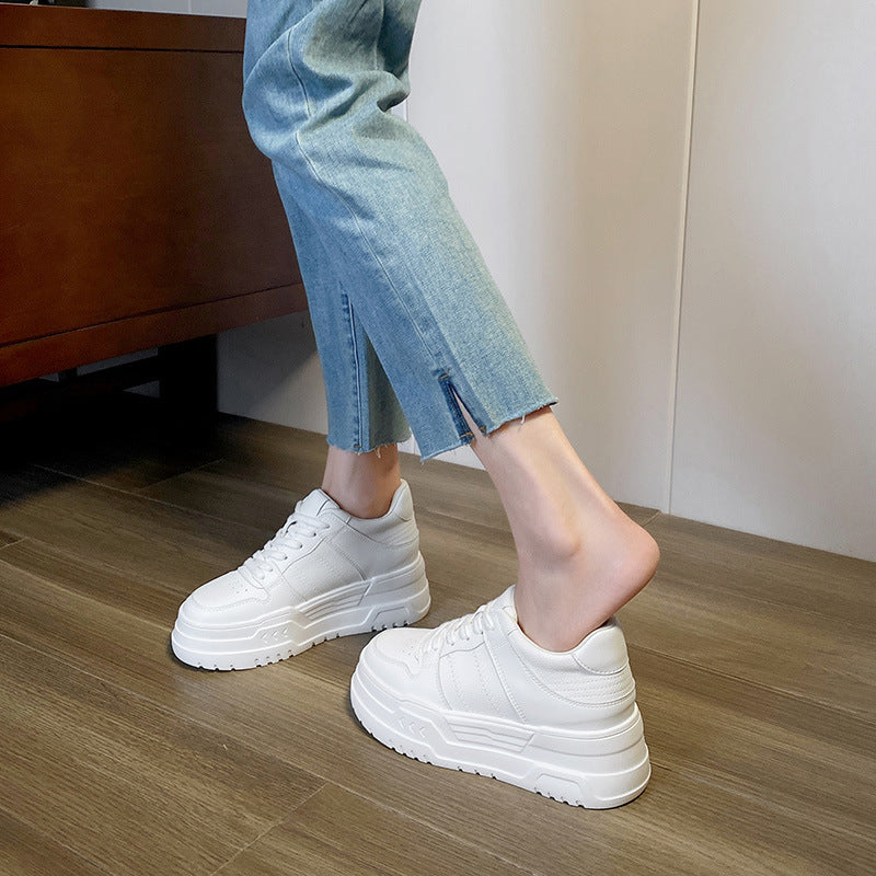 Genuine Elevator Platform White Korean Style Sports Board Bread Women's Casual Shoes