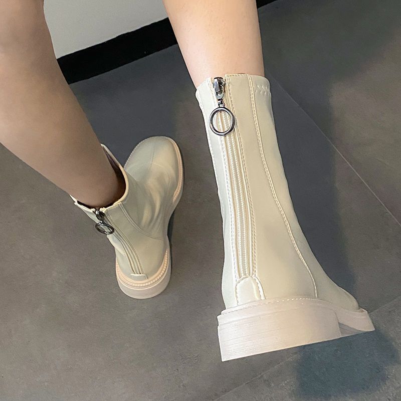 Women's Summer Fashion British Wind Back Zipper Retro Boots