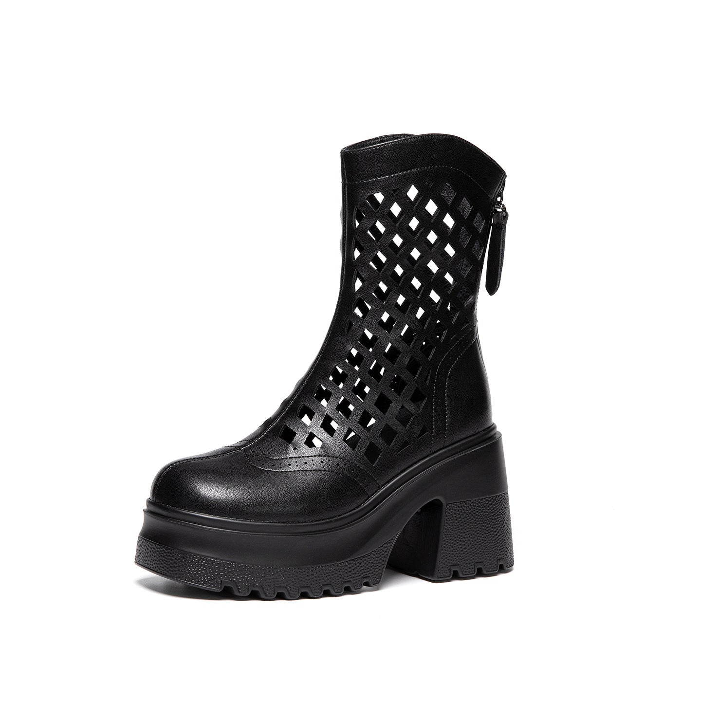 Women's Small Martin For Summer Hollow Out Thick Bottom Women's Leather Boots