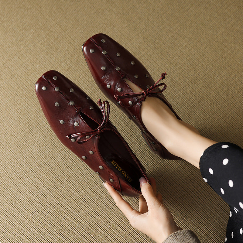 Women's Rivets Mary Jane Elegant Spring Square Toe Women's Fashion Shoes