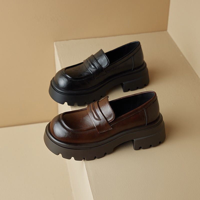 Women's Platform College Style Uniform Authentic Loafers