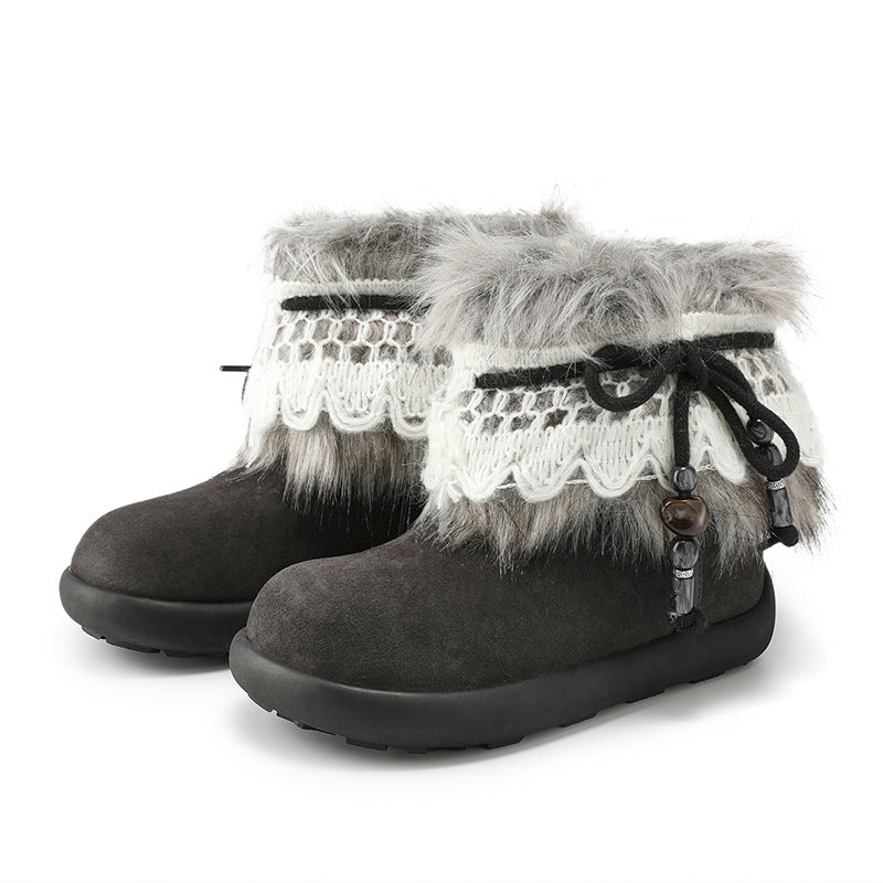 Women's Platinum Big Head Thick Warm Cotton Boots