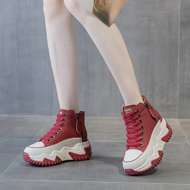 Women's Height Increasing Insole Authentic Clunky Spring Versatile Korean Style Thick Women's Casual Shoes