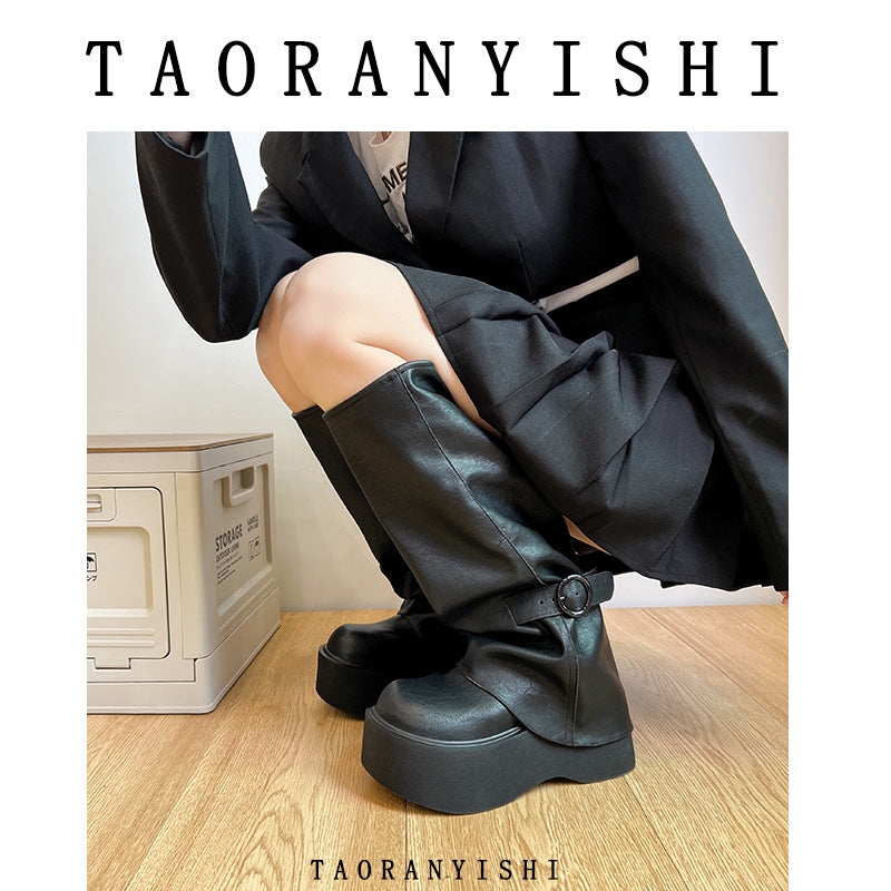 Below The Knee Thick Bottom Niche Design Thin Boots