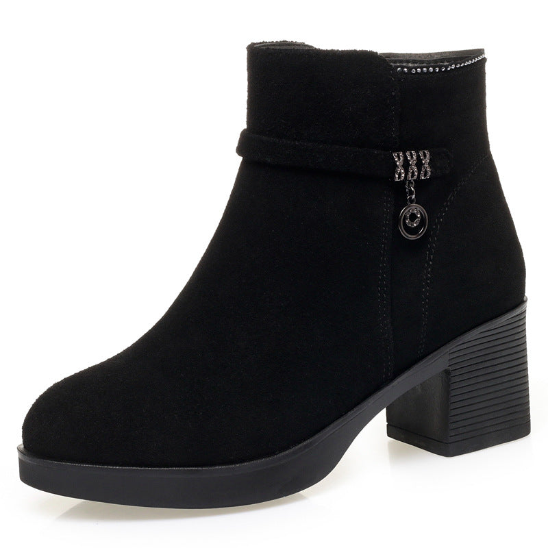 Women's Winter Fleece-lined Thick Soft Short Bottom Snow Boots