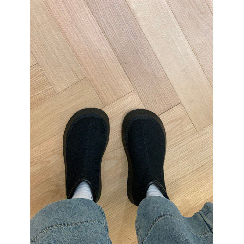 Frosted Short Niche Height Increasing Martin Platform Boots