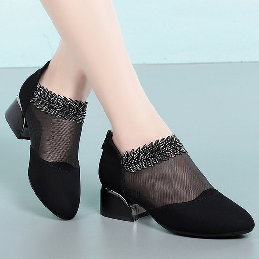 Women's Genuine Soft Bottom Pumps Thin Mesh Women's Shoes
