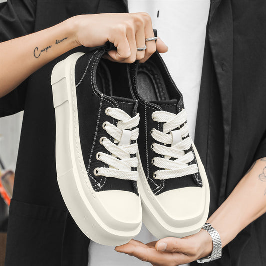Men's Summer Sports Skateboard Commuter Versatile Solid Men's Casual Leather Shoes