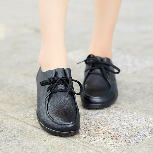 Women's Mother's Soft Bottom Genuine Flat Large Women's Shoes