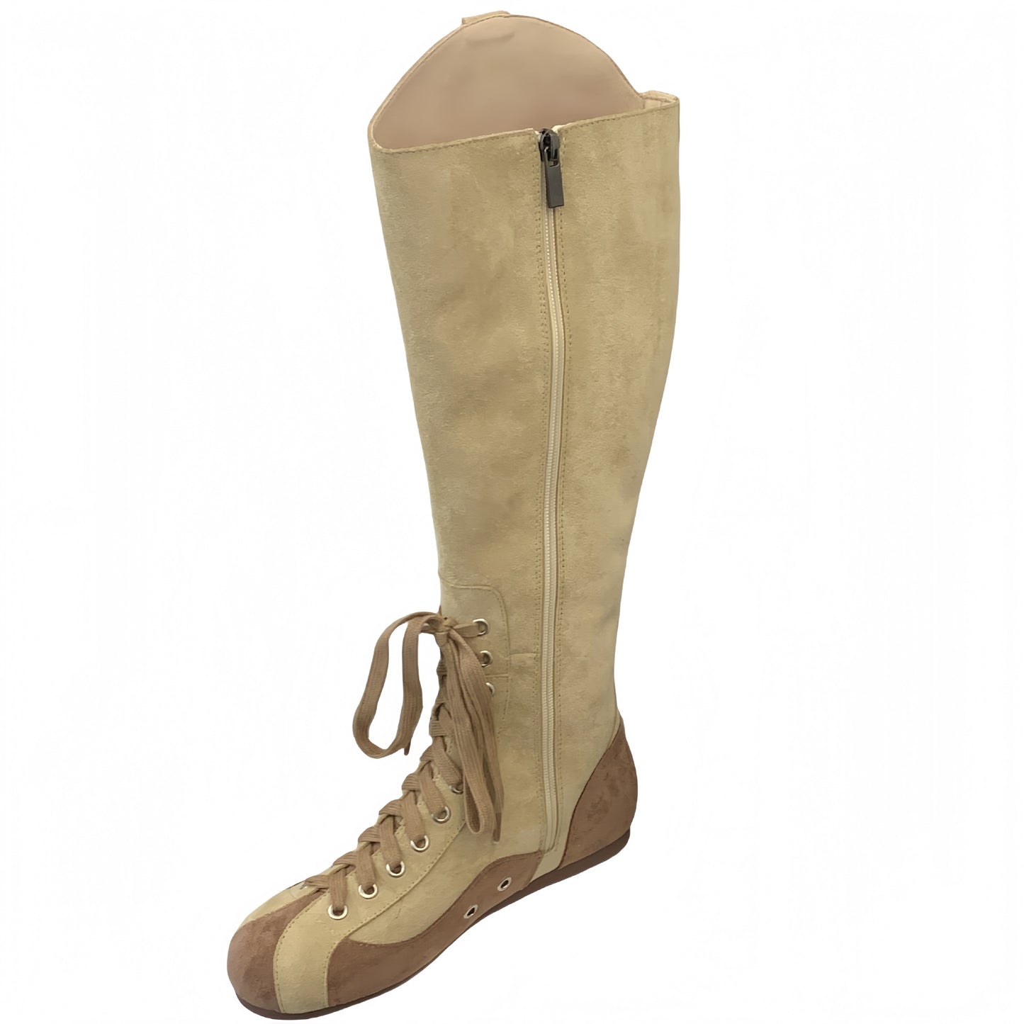 Female Color Matching Square Head Retro Strap Boots