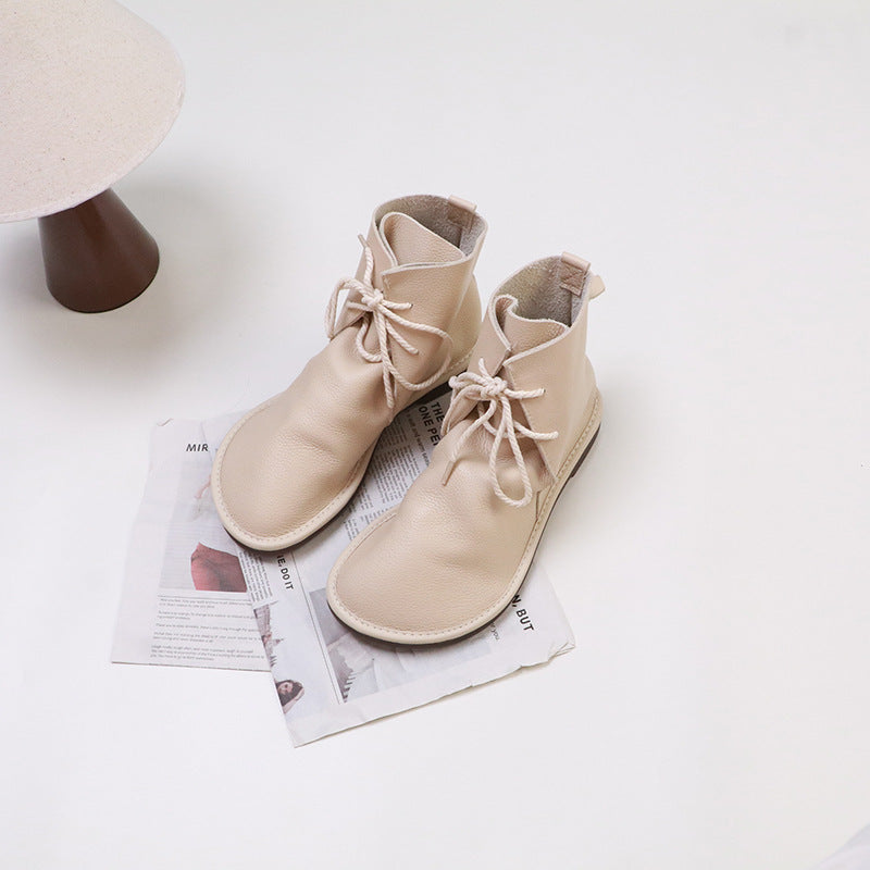 Women's Martin Outdoor Classic Style Round Toe British Women's Leather Boots