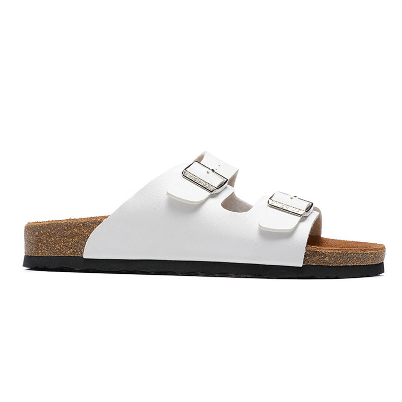 Women's Summer Niche Roman Style Cork Sole Flat Slippers