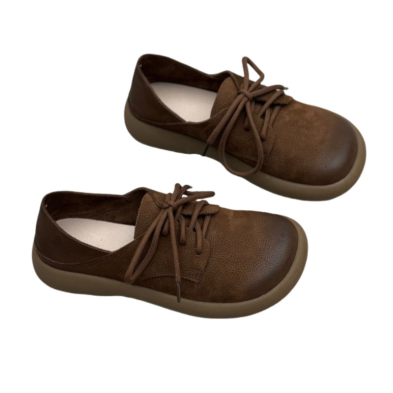 Women's Retro Artistic Round Toe Flat Bottom Two-way Women's Casual Shoes