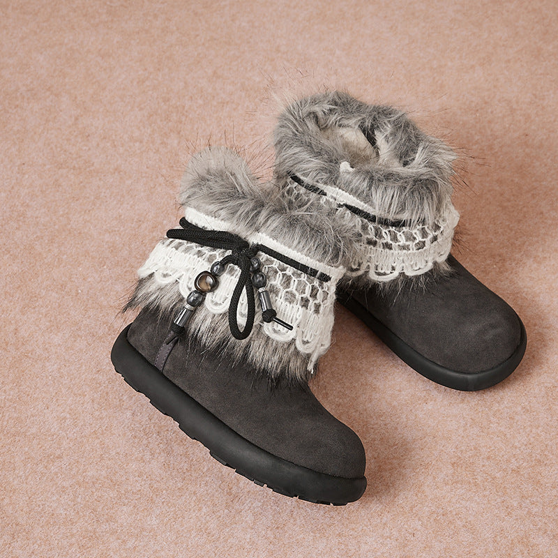 Women's Platinum Big Head Thick Warm Cotton Boots