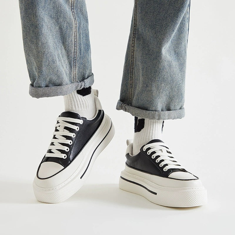 Men's White Summer Korean Style Platform Hight Increasing Men's Shoes