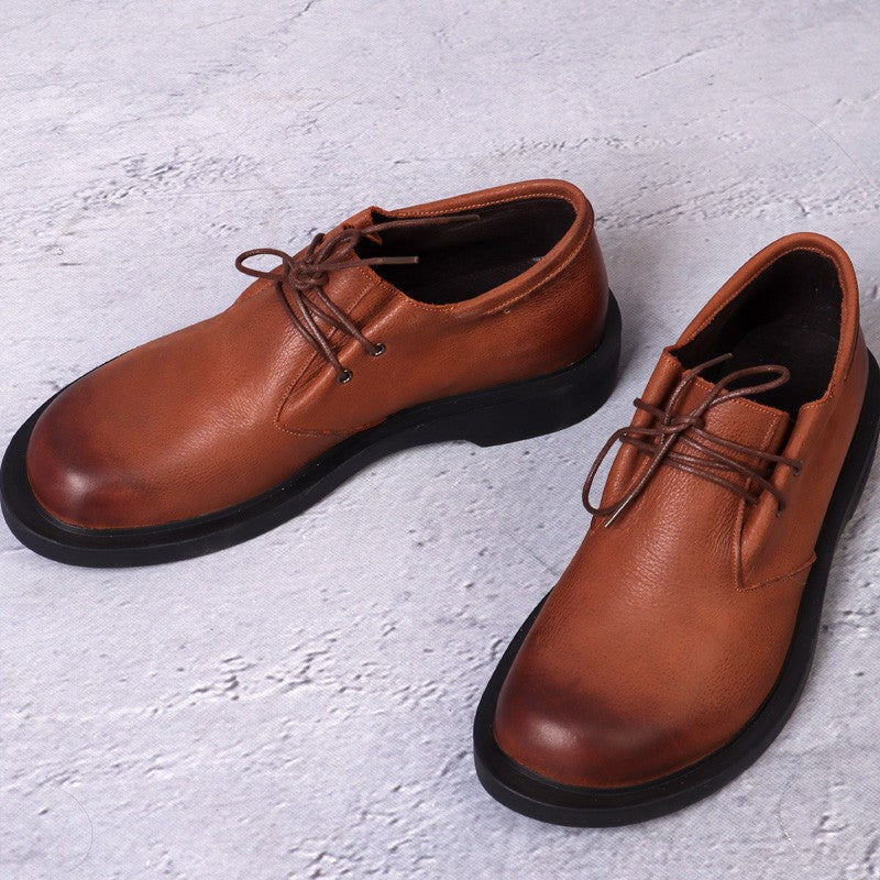 Men's Handmade Genuine British Plus Size Lace Up Men's Board Shoes