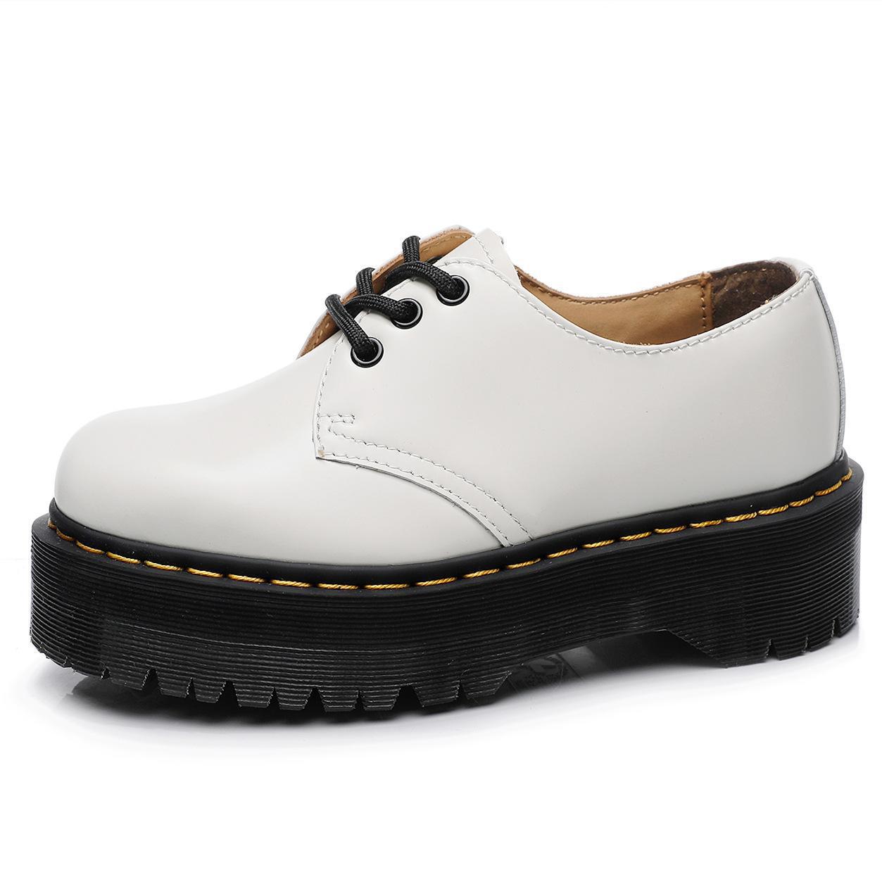 Women's Thick-soled Low-cut Genuine British Round Head Leisure Boots