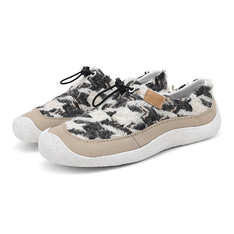 Women's Small Sheep Hooves Flat Warm Brush Outdoor Men's Shoes