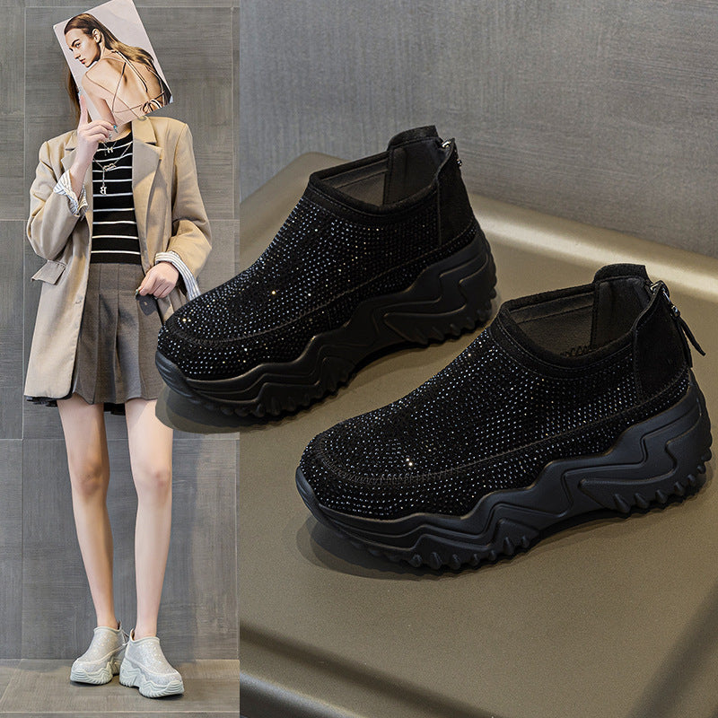 Women's Wear Thick-soled Small Closed Toe Height Increasing Hollow Hole Sports Women's Casual Shoes