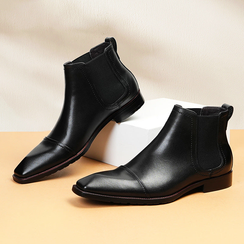 Men's High Top British Ankle Business Formal Boots