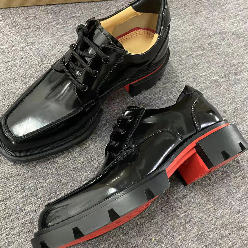 Men's Bottom Business British Style Comfortable Breathable Pumps Inner Height Increasing Men's Casual Leather Shoes