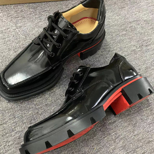 Men's Bottom Business British Style Comfortable Breathable Pumps Inner Height Increasing Men's Casual Leather Shoes