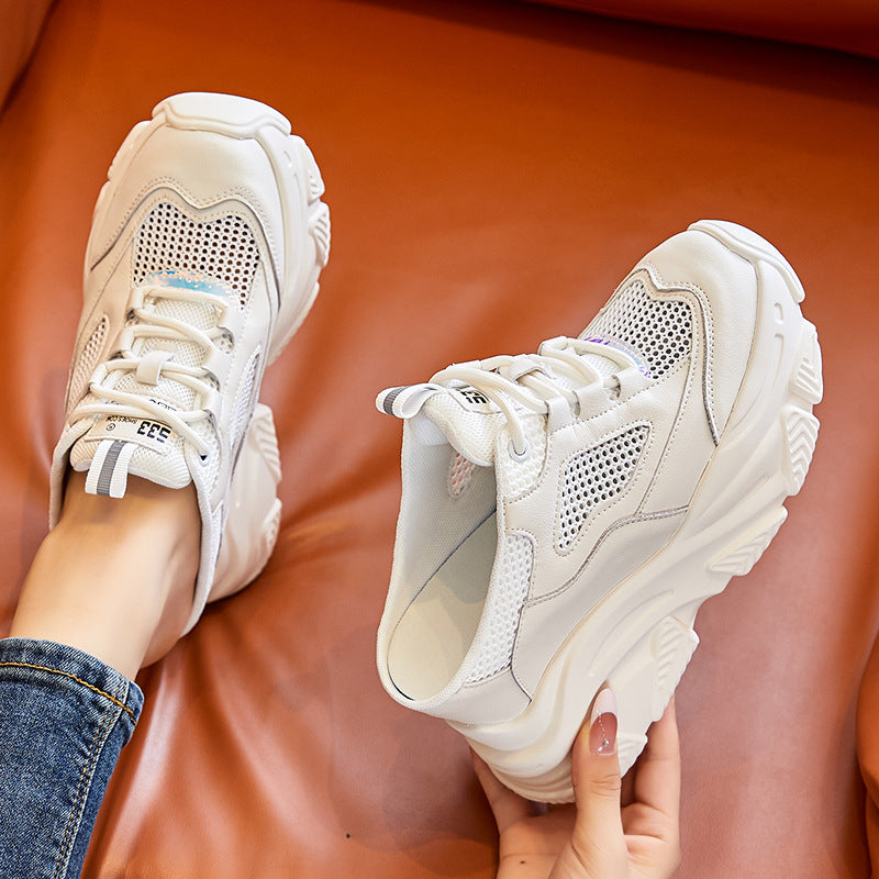 Women's Summer Closed Toe Outdoor Height Increasing Insole Platform Lazy Sandals